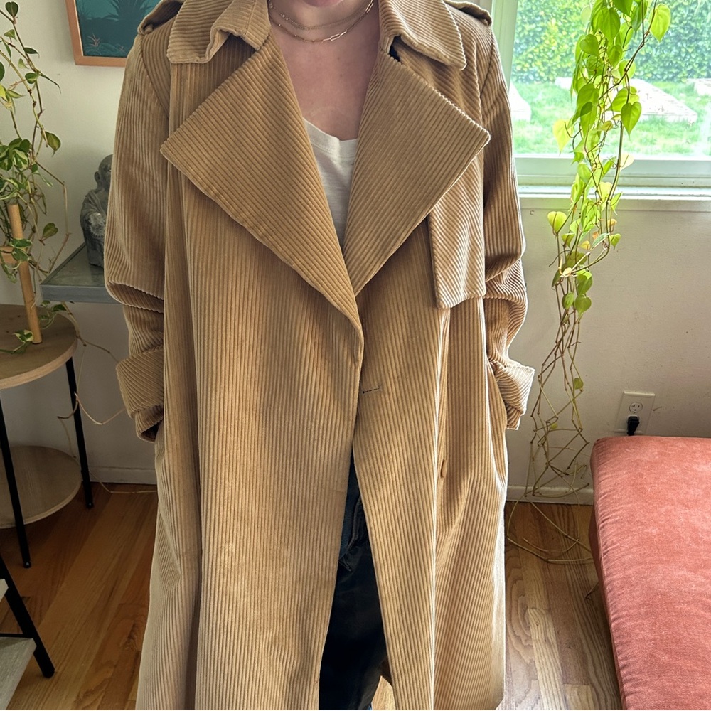 COS Beige Corduroy Trench Coat - Women’s Jackets & Coats - Picture 2 of 9